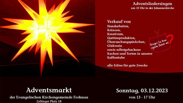 Adventsmarkt mit Weihnachtsstern und Programm, 03.12.2023, 13-17 Uhr
