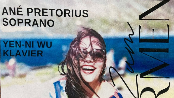 Affiche für ein Konzert mit Ane Pretorius und Yen-Ni Wu am 18. November in Halensee.