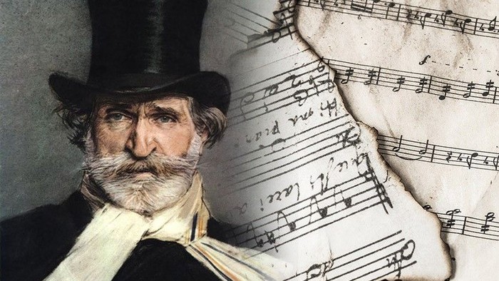 En bartet mand med top hat og noter.