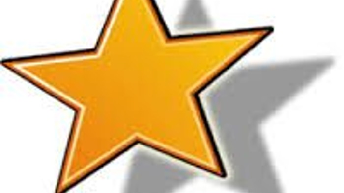 En gul stjerne med skygge.