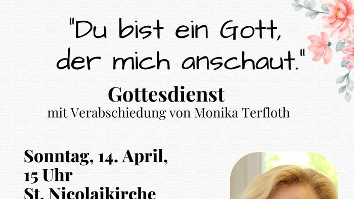 Gottesdienst mit Monika Terfloth am 14. April um 15 Uhr in St. Nikolaikirche Diepholz