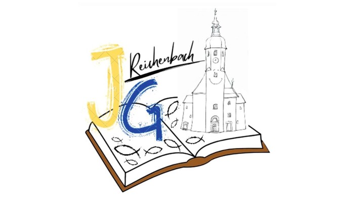 Offenes Buch mit Kirche und "Reichenbach" Schriftzug