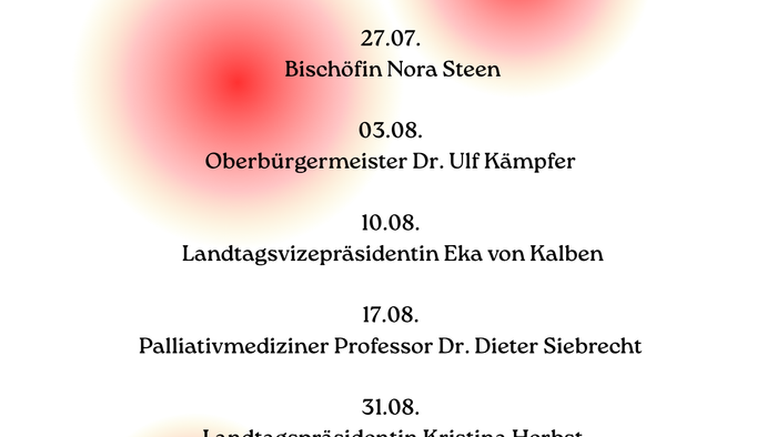 Zeitplan Predigtreihe Sommer 2025