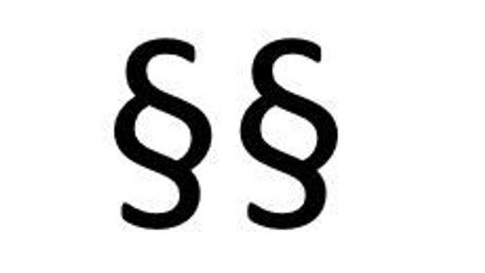 To symboler repræsenterer lov eller ret.