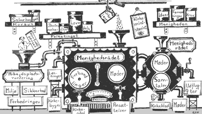 Illustret Mortghedsradet med forskellige dele og funktioner