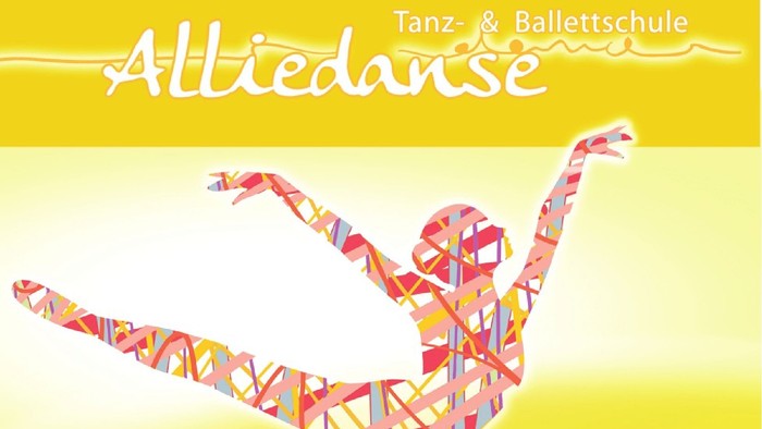 Plakat für Tanz- & Ballettschule Alliedanse mit Veranstaltungshinweis