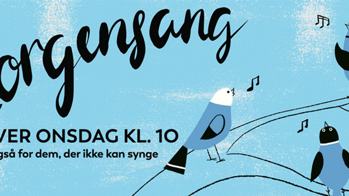 Morgensang med fugle og musiknoter