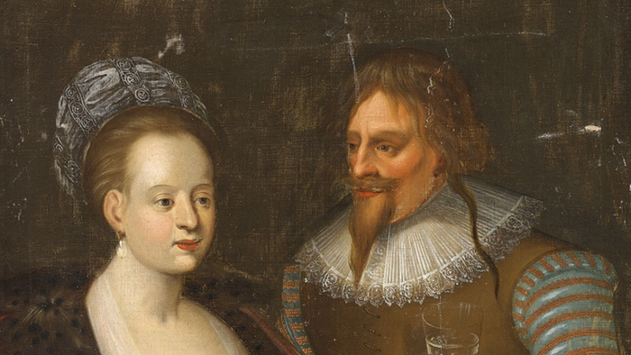 En portrætmaleri af en mand og en kvinde fra 1600-tallet