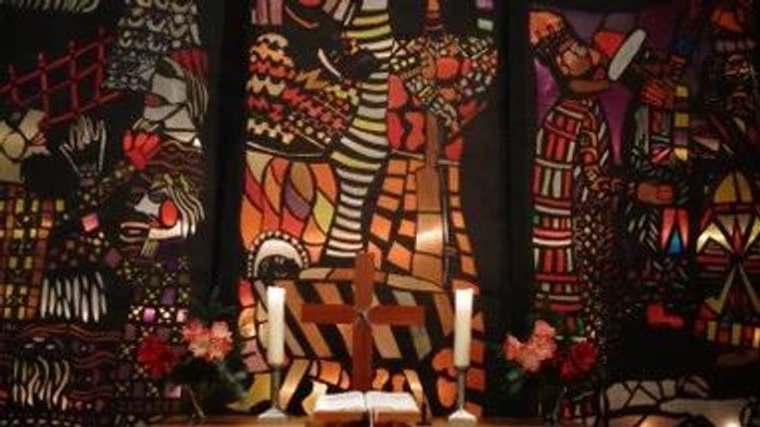 Bunte, abstrakte Gemälde mit verschiedenen Mustern und Farben