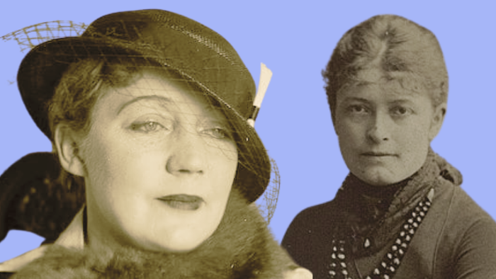 To billeder af kvinder fra tidligere tiders mode