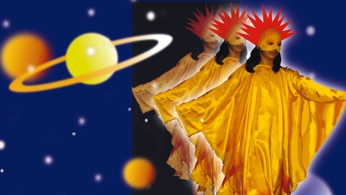 Poster für ein Musical von Gerhard A. Meyer, "Leben im All", mit Vorstellungen am 27. und 28. Januar 2024 in Hamburg und Berlin.