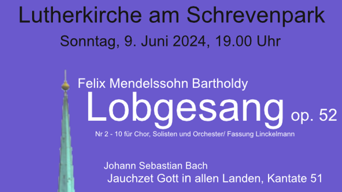 Poster für ein Konzert am 9. Juni 2024, 19:00 Uhr in Schreppenpark, mit Werken von Mendelssohn, Bach, Vivaldi und anderen