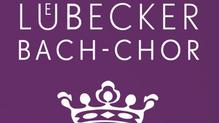 Das Bild zeigt das Logo des Lubecker Bach-Chors St. Aegidien mit einem stilisierten Wappen und Krone.