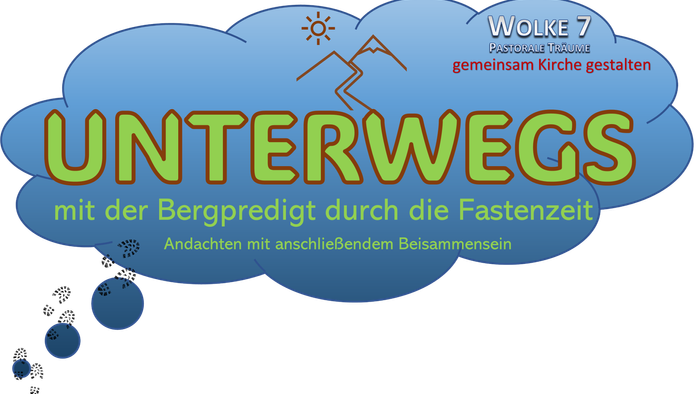 Das Bild zeigt eine Wettervorhersage mit einem Bergprediger und einem Blitz, die auf Unterwegssein hinweist.