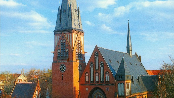 Ansicht Auenkirche von der Wilhelmsaue
