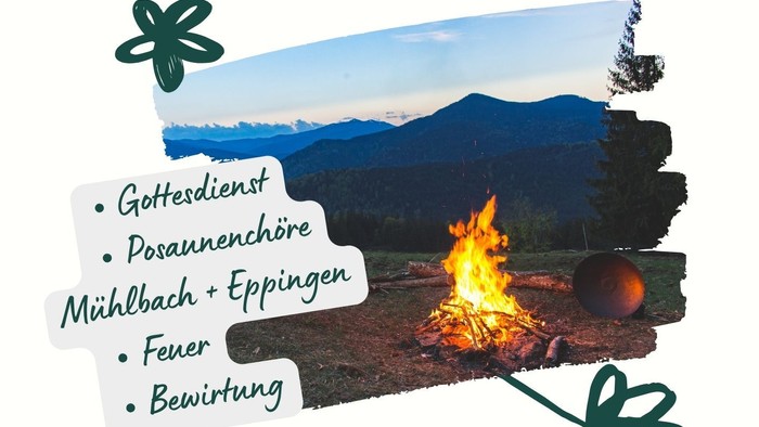 Gottesdienst am 29.06.2024 mit anschließendem Johannisfeuer am Mühlebachsee, inklusive Gottesdienst, Dozunentochre, Mühlebach, Eppingen, Feuer und Bewirtung