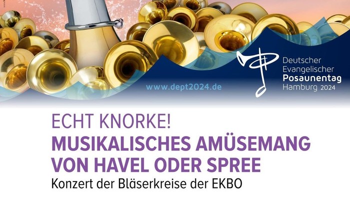 Poster für ein musikalisches Ereignis der Bläserkreise der EKBO am 21.04.24 um 16 Uhr in der Dom St. Marien Fürstenwalde.