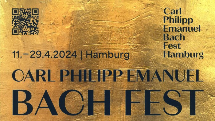 Poster für das Carl Philipp Emanuel Bach Fest in Hamburg, 11.-29.4.2024, mit Musik und Dichterlesung