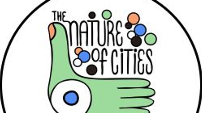 Logo für das „The Mature of Cities Festival 2024“ mit einer stilisierten Hand, die bunte Kugeln hält.