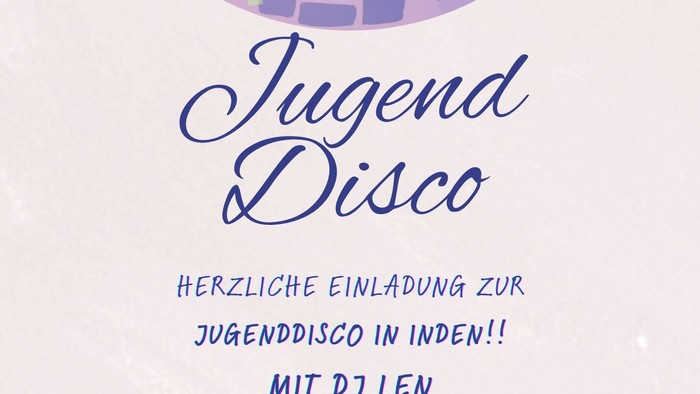 Jugend Disco am 24. Mai mit DJ Len im Evangelisches Gemeindezentrum