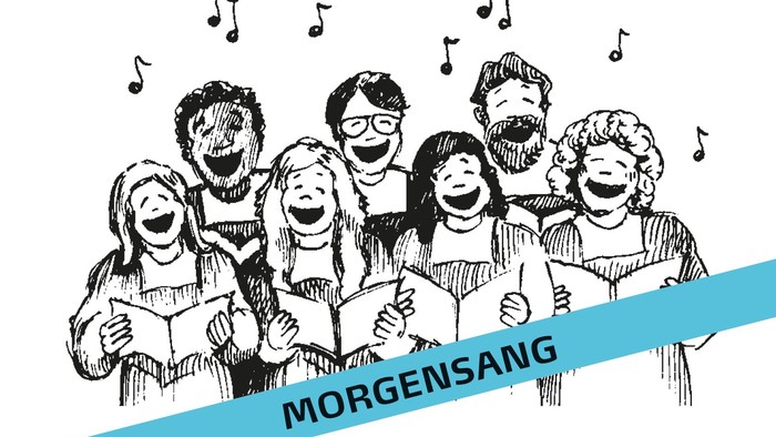 En gruppe af mennesker synger i kor.