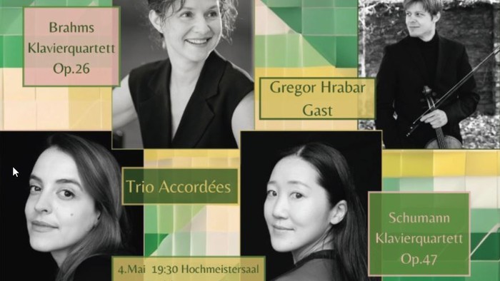 Das Konzertprogramm mit Werken von Brahms, Hrabár und Schumann