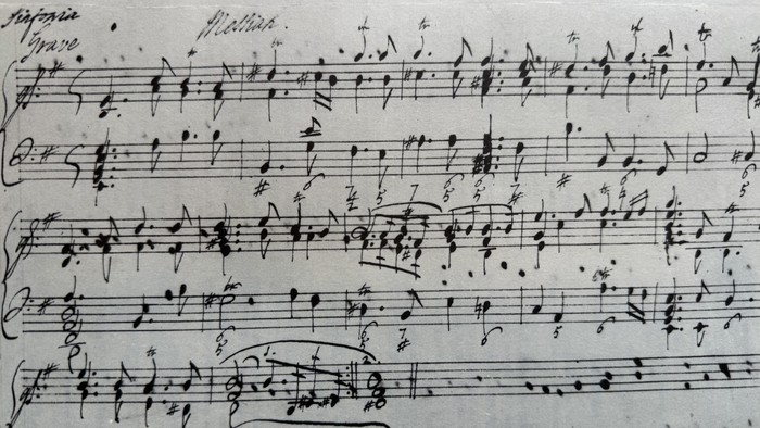 Billedet viser partitur med noter og tekst.