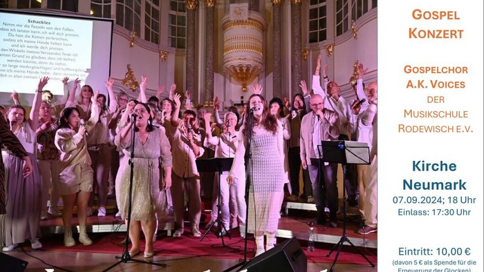 Gospelkonzert mit Chor und Orchester in Kirche, 07.09.2024, Eintritt 10 €