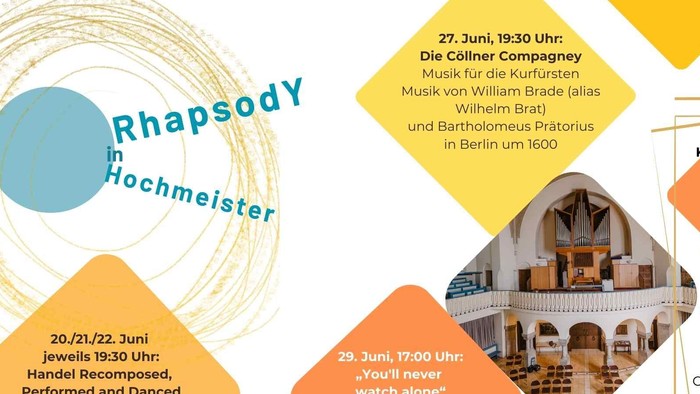 Das Bild zeigt ein Programm für Juni 2024 mit verschiedenen Veranstaltungen in Berlin, darunter Konzerte, Führungen und Workshops.