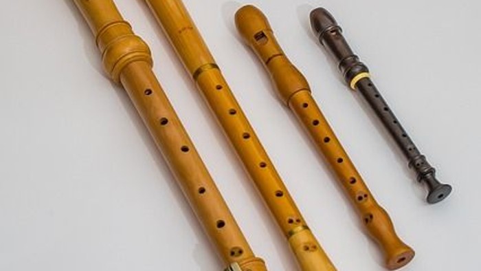 Vier Oboen in verschiedenen Größen und Farben