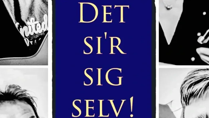 Et collage af fire mænd og en kvinde med teksten