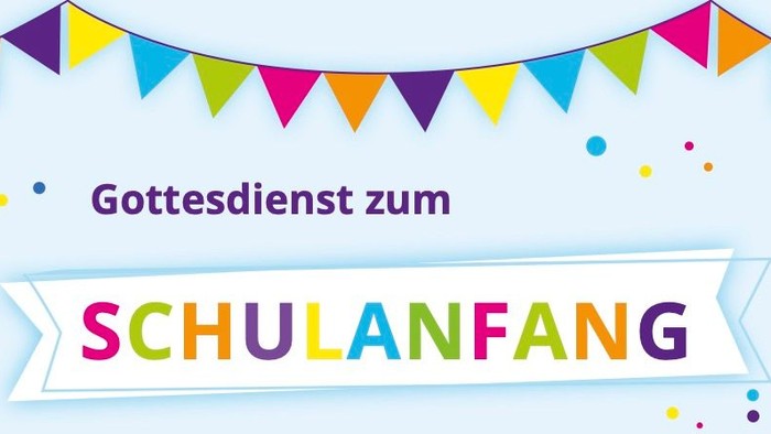 Festlicher Gruß zur Schulanfang mit bunter Dekoration