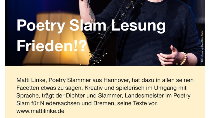 Poetry Slam Lesung mit Matti Linke in Hannover, 7. August, 19 Uhr, Eintritt frei