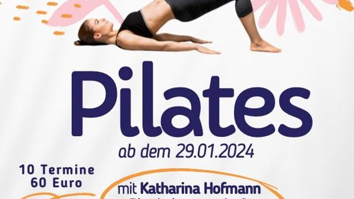Pilates-Kurs ab 29.01.2024 mit Katharina Hofmann, Physiotherapeutin & Pilates-Trainerin, 10 Termine für 60 Euro, montags 19-20 Uhr im Evangelisches Gemeindezentrum Langerwehe