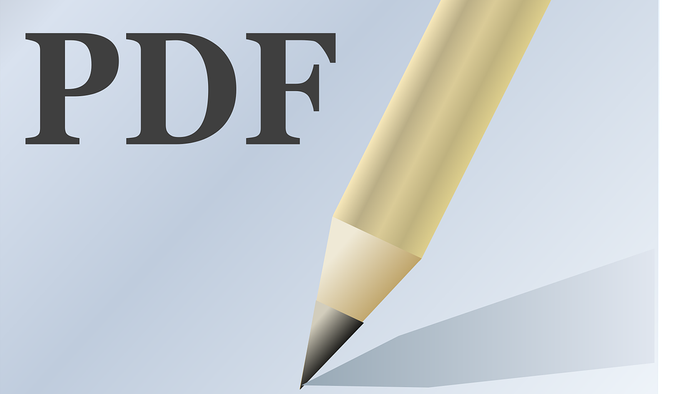 Ein Bleistift auf einem PDF-Dokument