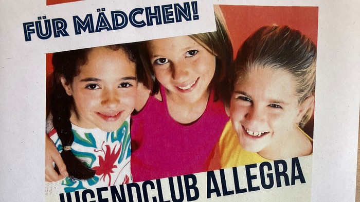 Poster für Jugendclub Allegra mit Terminen und Aktivitäten