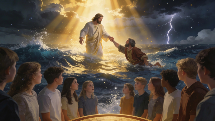 Jesus, Petrus und Konfis