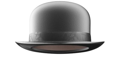 En sort top hat med glansende overflade.