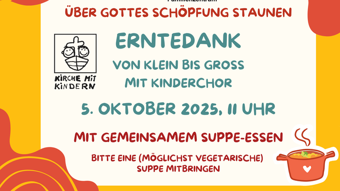 Plakat mit allen Informationen zum Erntedank-Gottesdienst