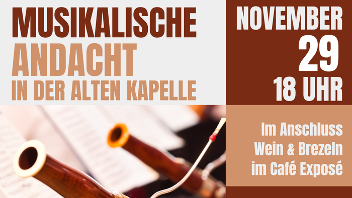 **Plakat für ein Musik-Event am 29. November um 18 Uhr** mit Wein und Käse, Auftritten von **Witold Furmancowicz** und anderen.