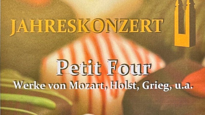 Jahreskonzert Petit Four: Werke von Mozart, Holst, Grieg, u.a. am 20. März 2023 in der Christuskirche Dresden Siehen