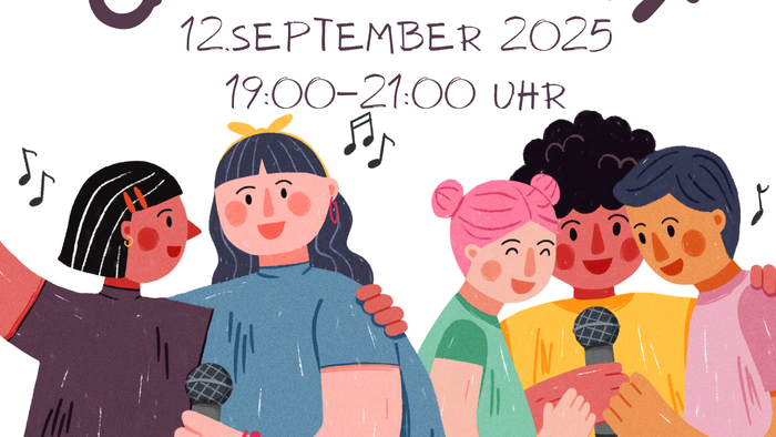Gezeichnete Menschen, die singen