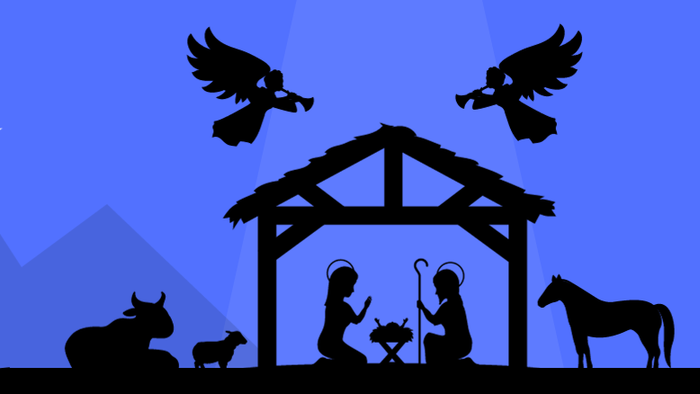 Plakat für die Krippenspiel-Veranstaltung mit Terminen und Uhrzeiten