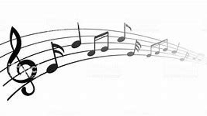 Das Bild zeigt Notenlinien mit verschiedenen Noten.