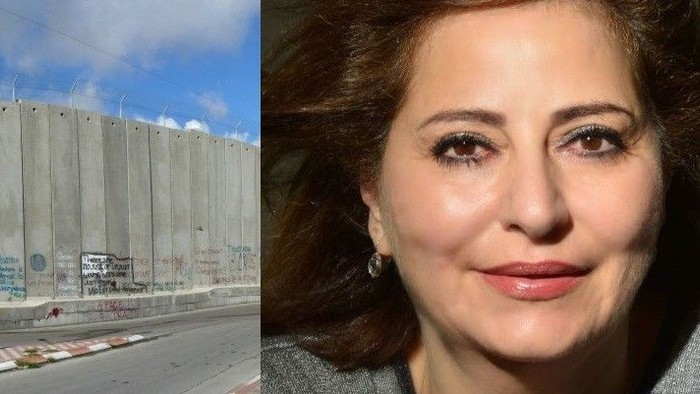 Links: Person geht an Betonmauer vorbei. Rechts: Porträt einer Frau.