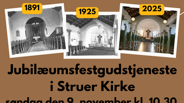 Jubilæumsfestgudstjeneste i Struer Kirke søndag den 9. november kl. 10.30