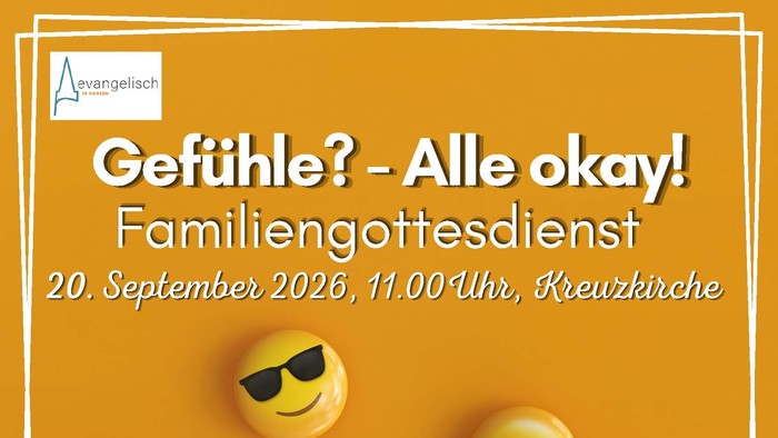 Plakat mit gelben Buttons mit Gesichtern Emojis drauf