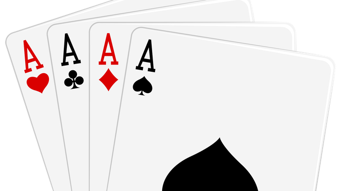 Vier Asse aus einem Kartenspiel