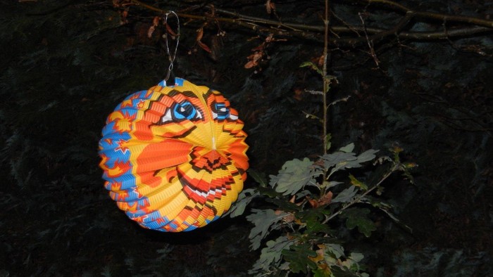 Laterne mit Mondgesicht