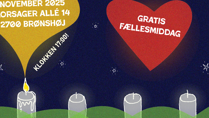 Plakat med bekendtgørelse med lys og hjerte